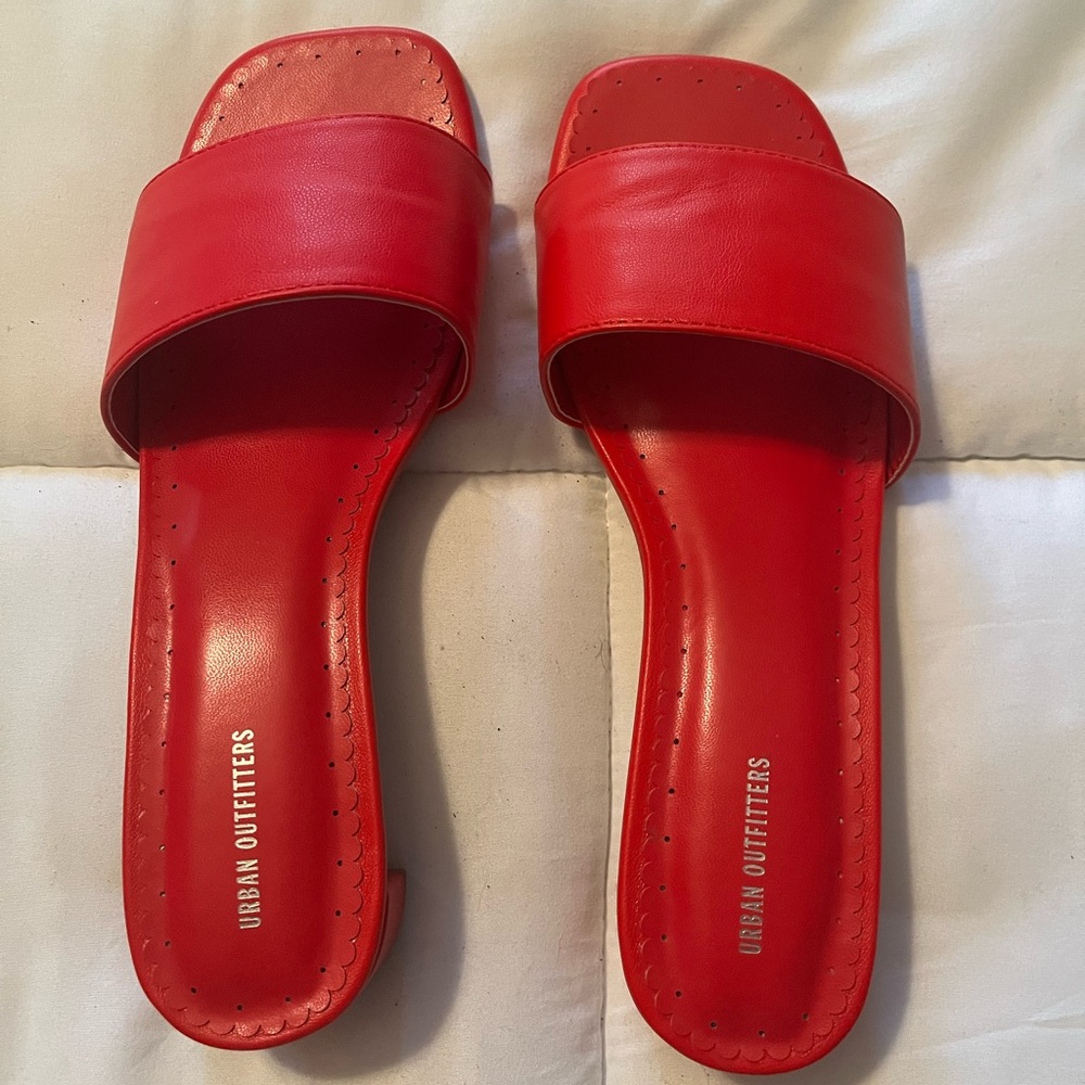 Urban Outfitters Bold Red Slide Sandals